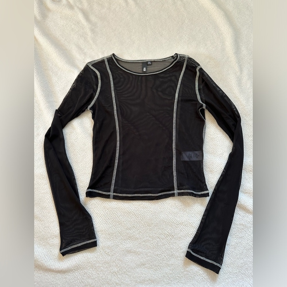 Garage mesh long sleeve top